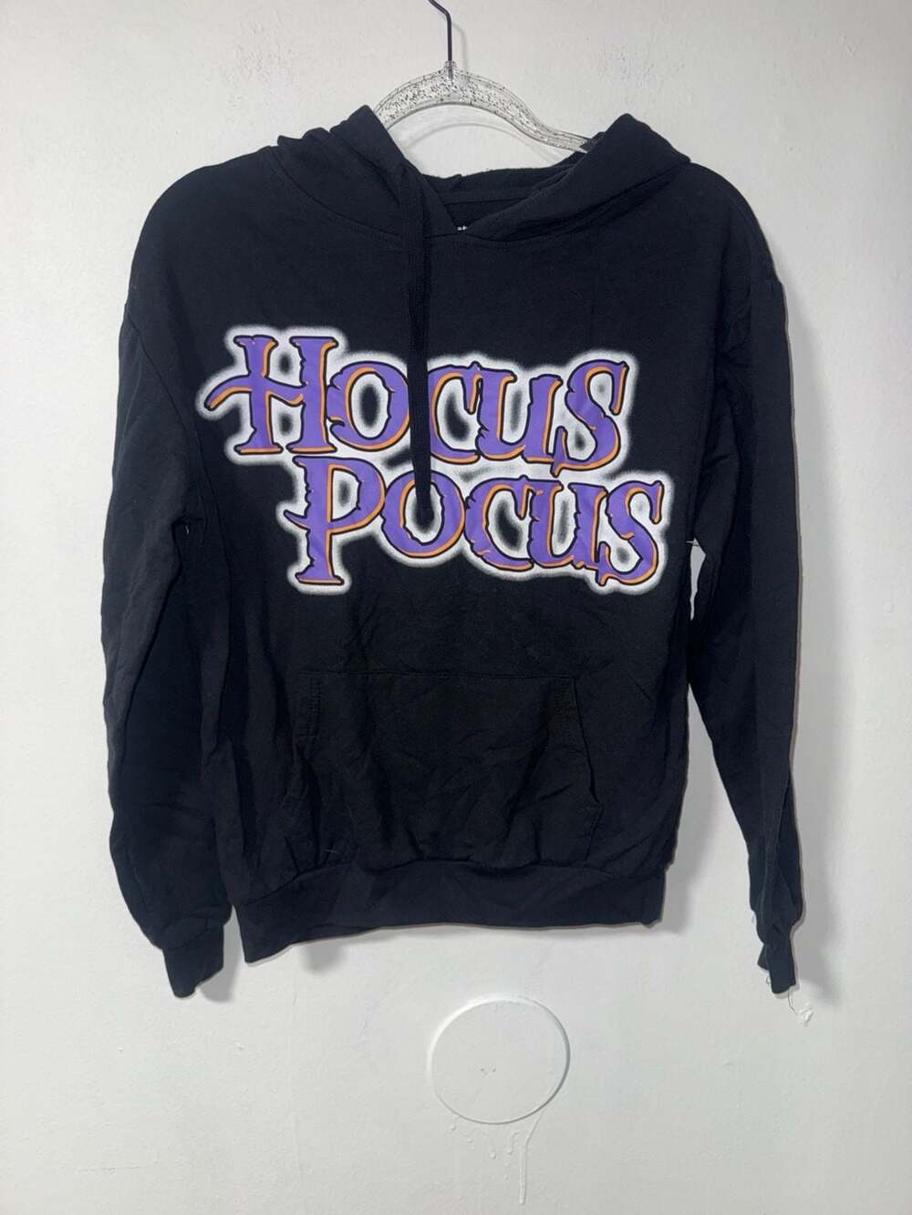 Disney Hocus Pocus Black Graphic Hoodie Sweatshirt Juniors Size M (7-9)